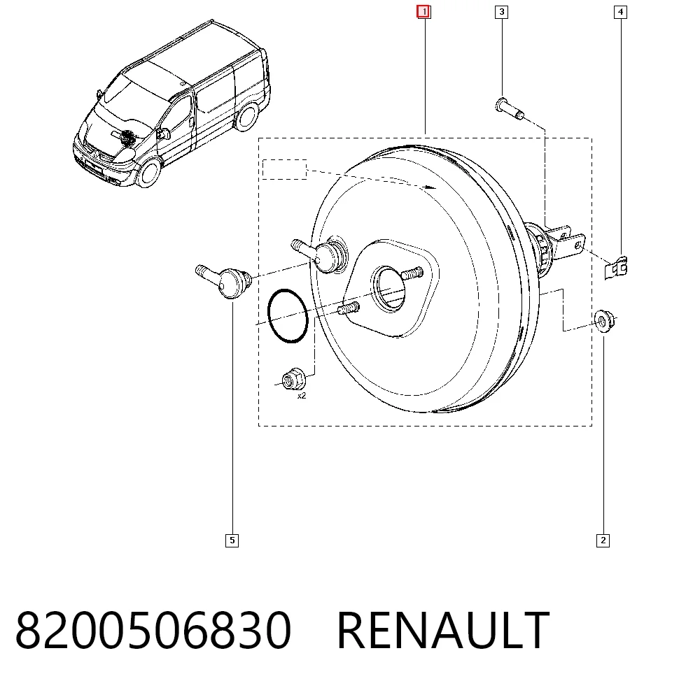  Reforçador dos freios a vácuo Renault Trafic II сaixa (FL) (2001 - 2014) II