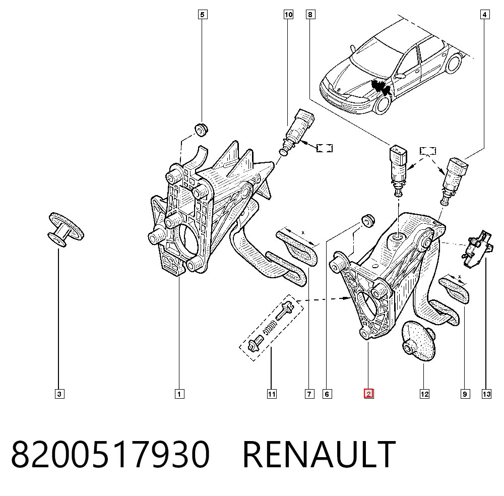Pedal de embraiagem Renault Laguna II BG0, BG1 ao melhor preço