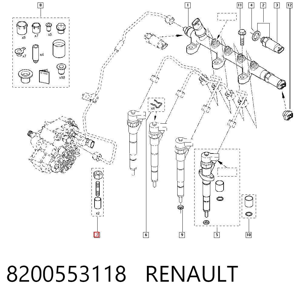 8200553118 Renault (RVI) Parafuso de fixação do injetor