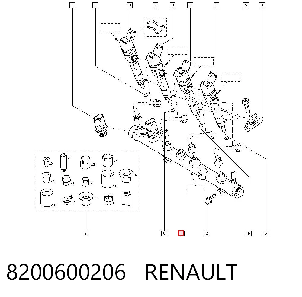 8200600206 Renault (RVI) Distribuidor de combustível (rampa)