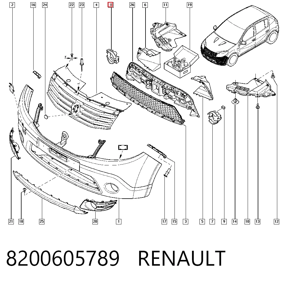 269113183R Nissan/Infiniti Consola de fixação das luzes de nevoeiro direitas