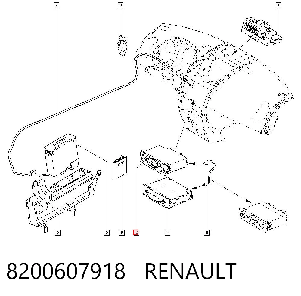 Aparelhagem de som (rádio AM/FM) para Renault Megane II KM0, KM1