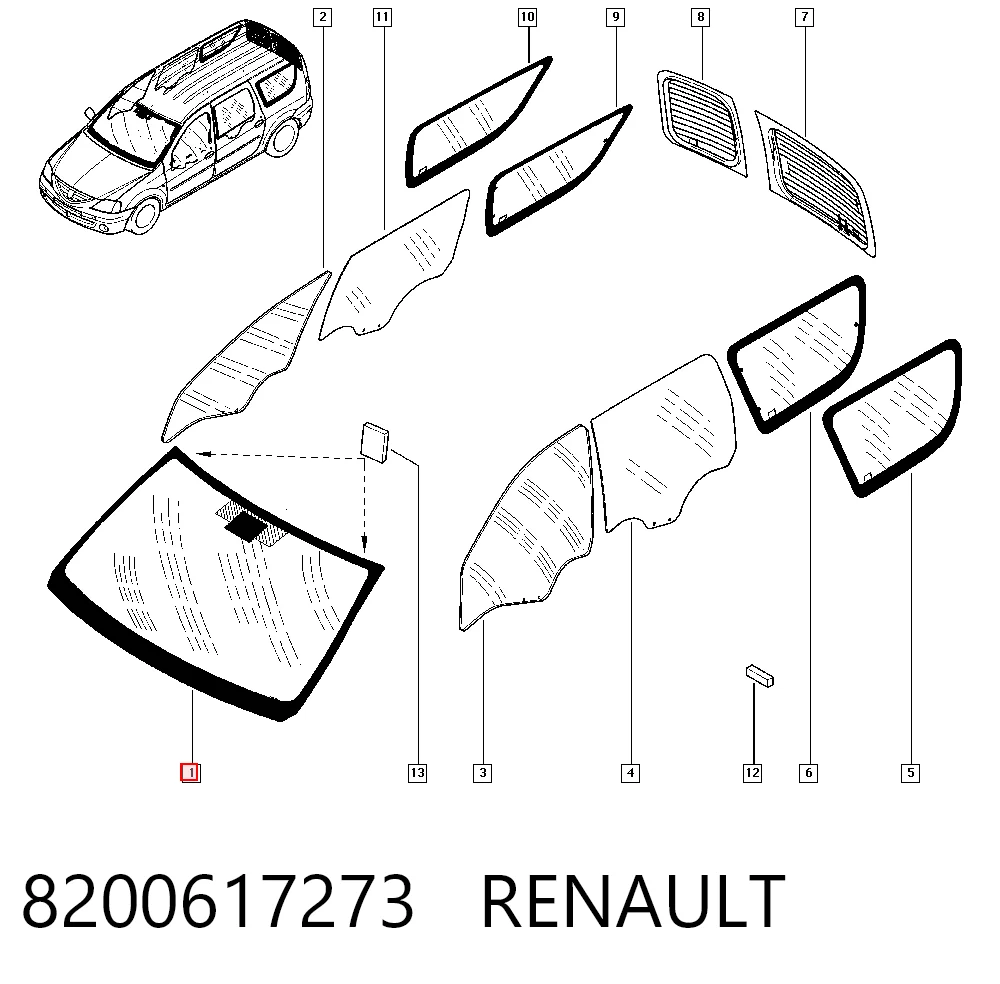 Pára-brisas Renault LOGAN I LS