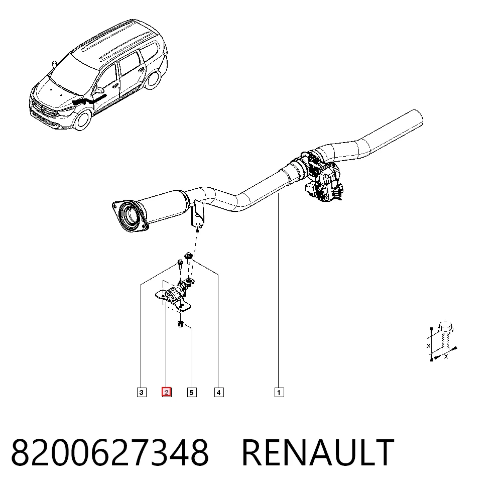 Coxim de fixação do silenciador para Dacia Lodgy JS
