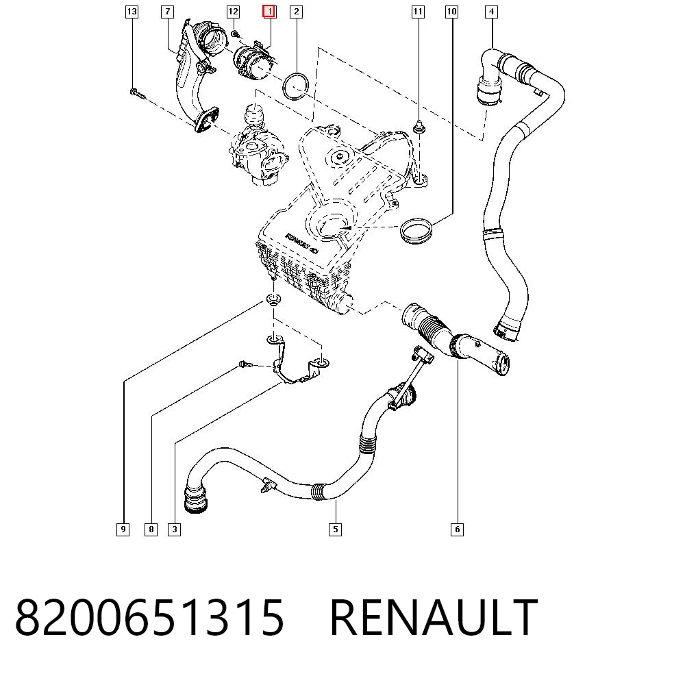 8200651315 Renault (RVI) Sensor de fluxo (consumo) de ar, medidor de consumo M.A.F. - (Mass Airflow)