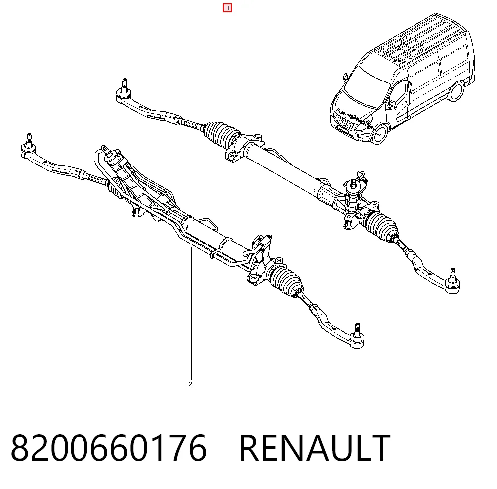 8200660176 Renault (RVI) Cremalheira da direção
