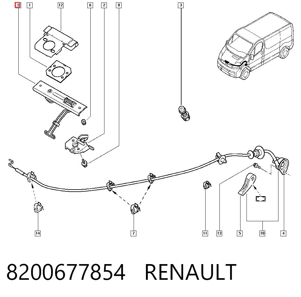 8200677854 Renault (RVI) Fecho da capota