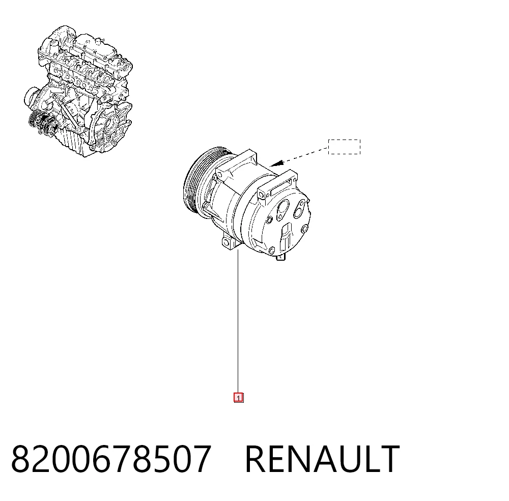 8200678507 Renault (RVI) Compressor de aparelho de ar condicionado