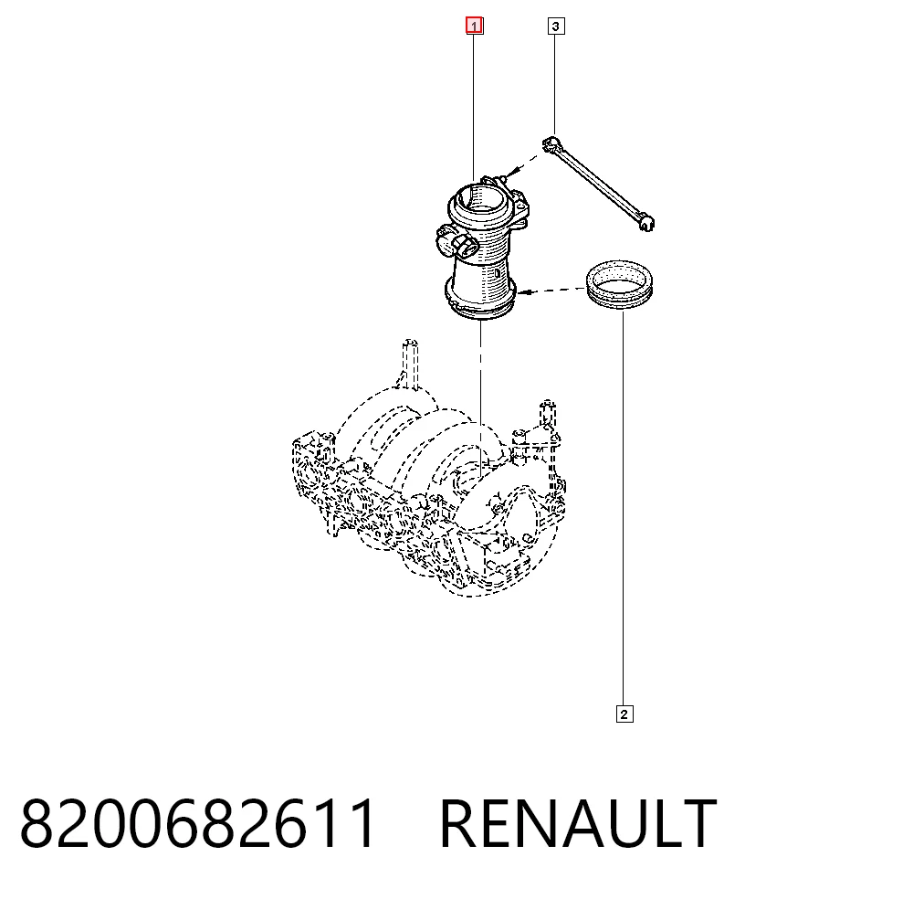 8200682611 Renault (RVI) Válvula de borboleta montada