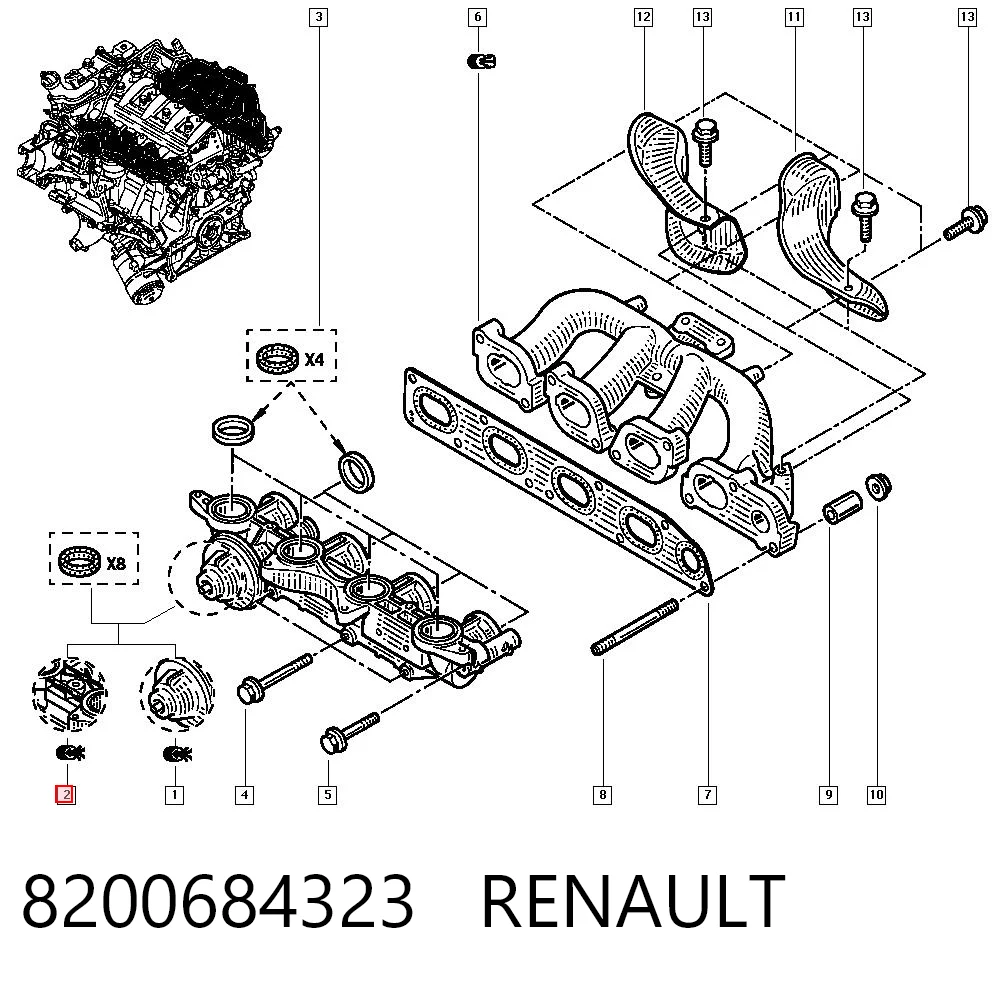 8200684323 Nissan/Infiniti Tubo coletor de admissão inferior