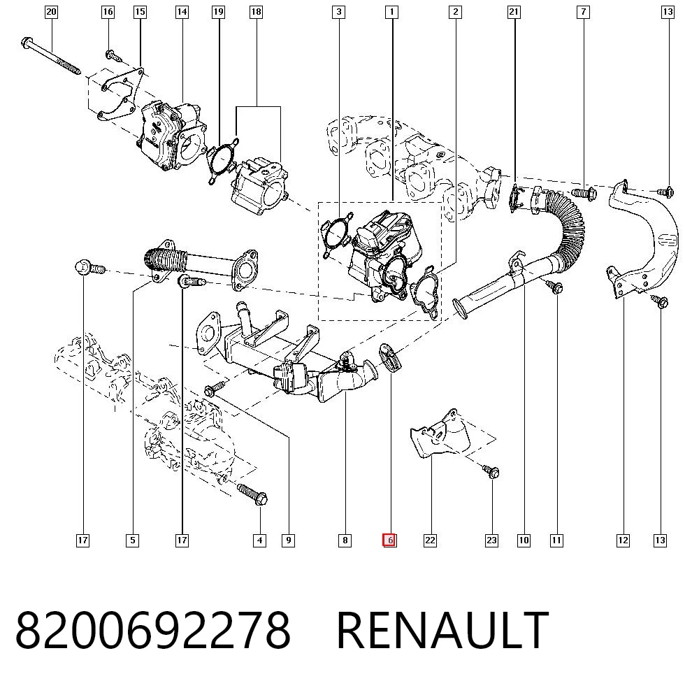 Braçadeira de cano derivado de válvula EGR 93168409 General Motors