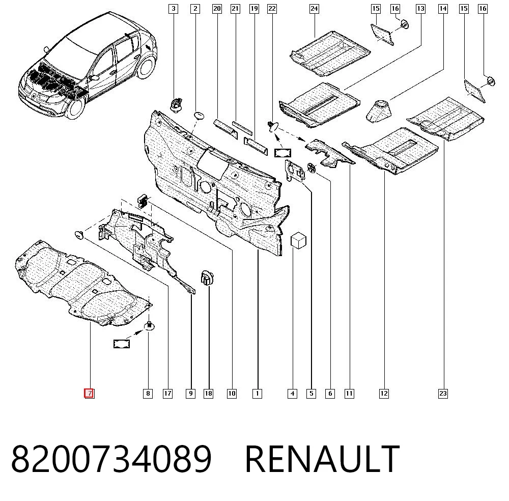 Isolamento de ruído da capota Dacia Sandero I BS0, 1 ao melhor preço
