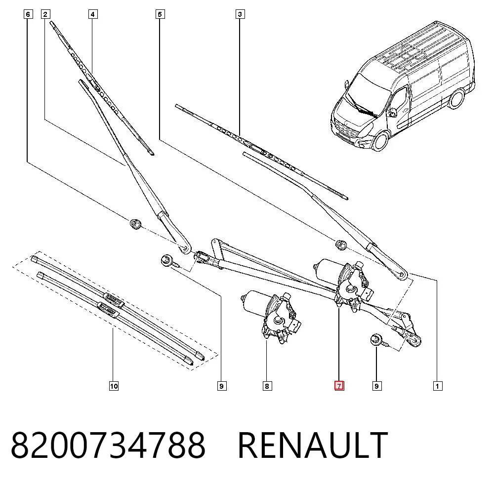 Trapézio de limpador pára-brisas Renault Master III FV ao melhor preço