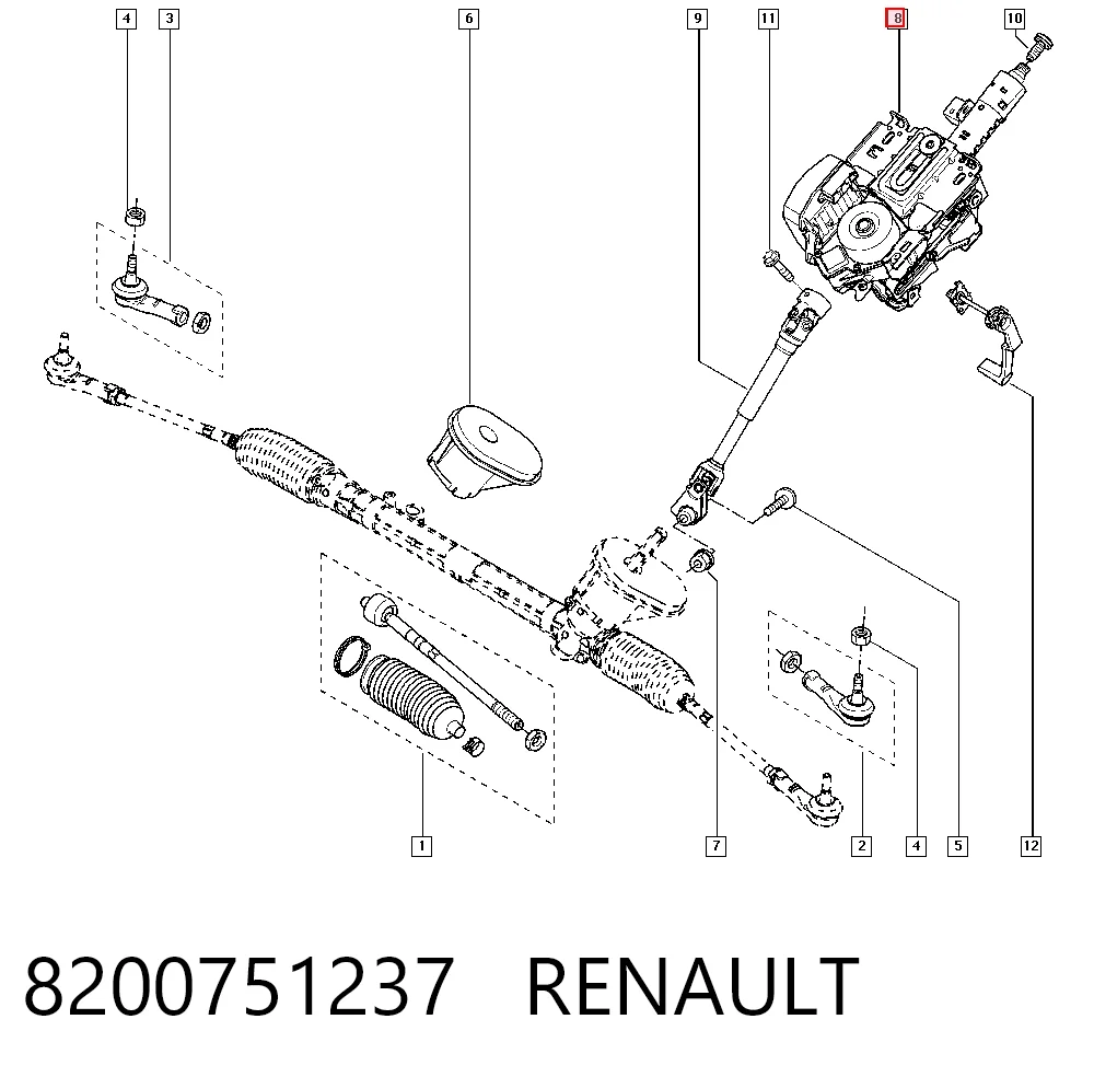 Coluna da direção Renault Clio III BR01, CR01