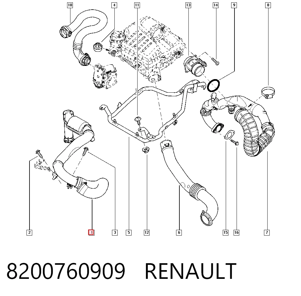 Compre 8200887170 Nissan/Infiniti Mangueira (cano derivado) de intercooler