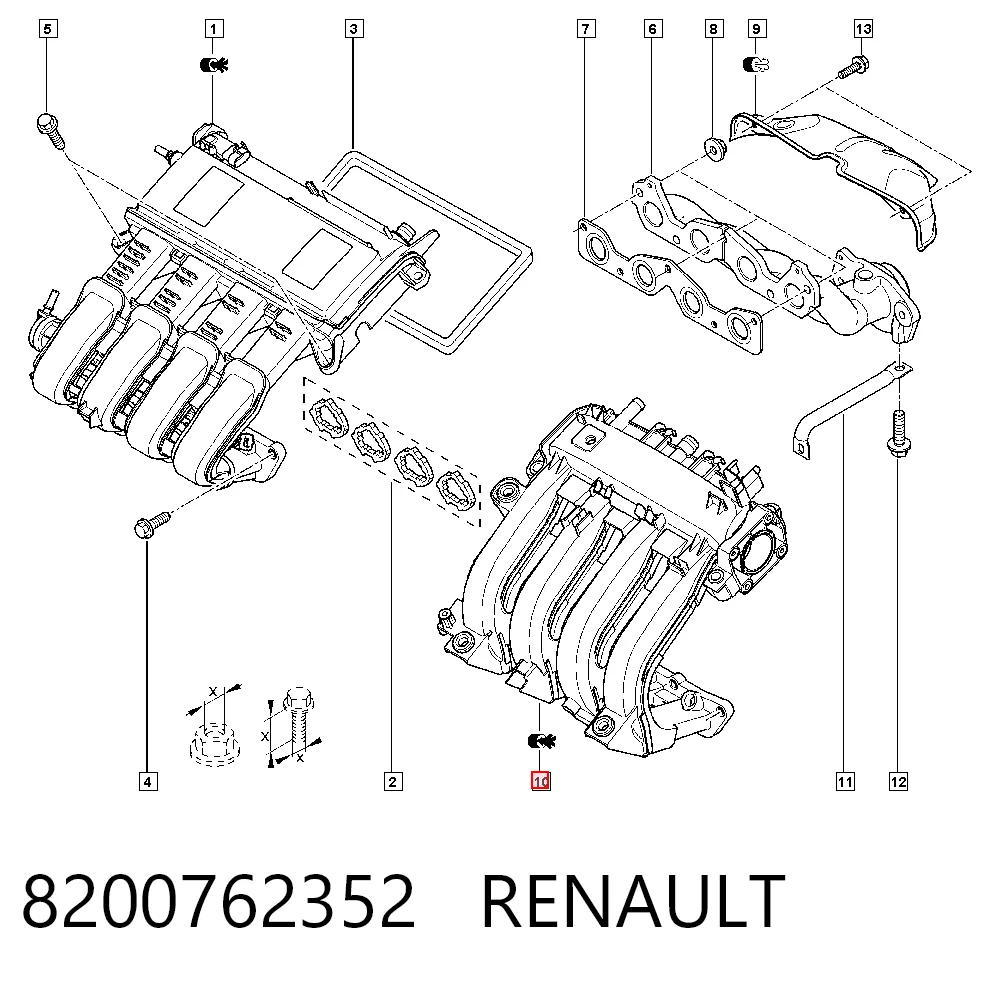 Tubo coletor de admissão para Renault Clio SYMBOL LU