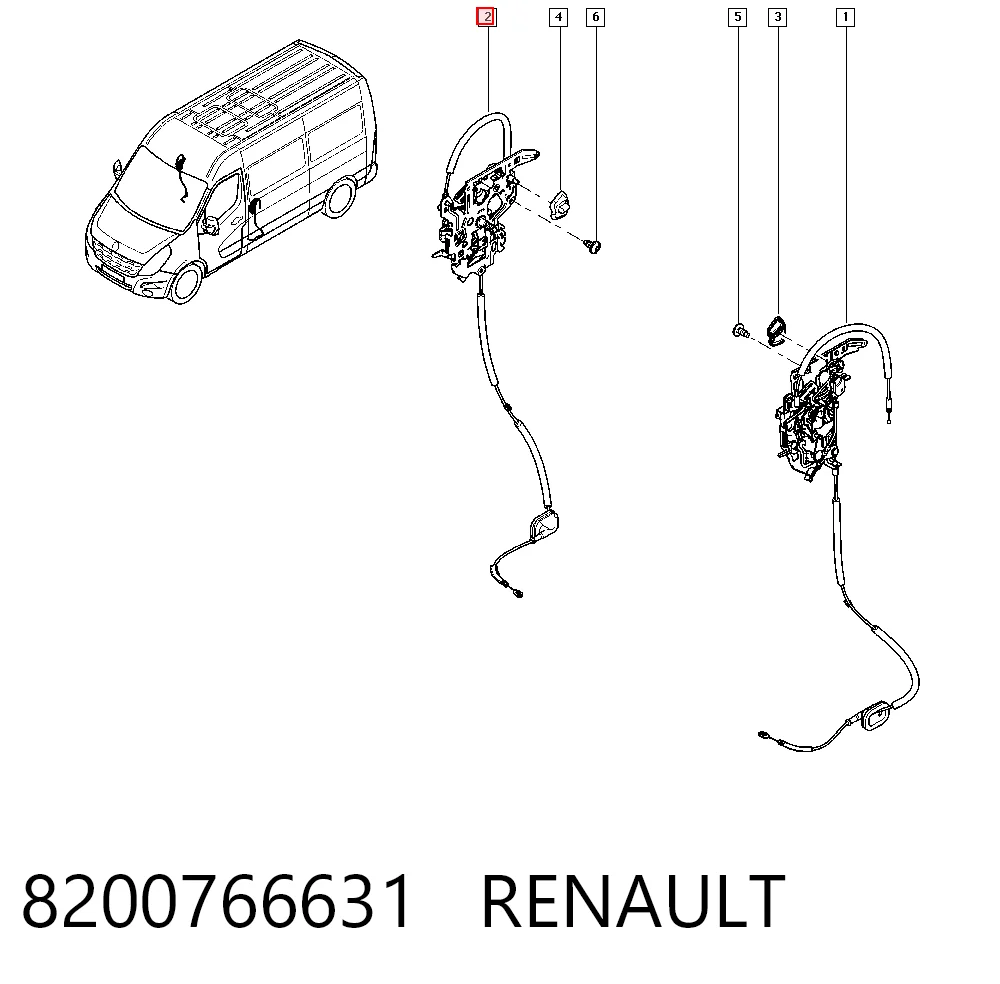 95527349 Peugeot/Citroen Fecho da porta lateral deslizante direita