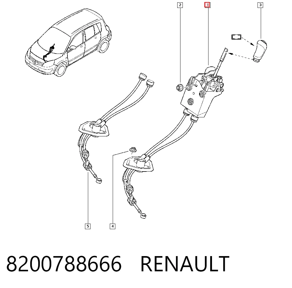 Compre Mecanismo de mudança (ligação) Renault Kangoo 2