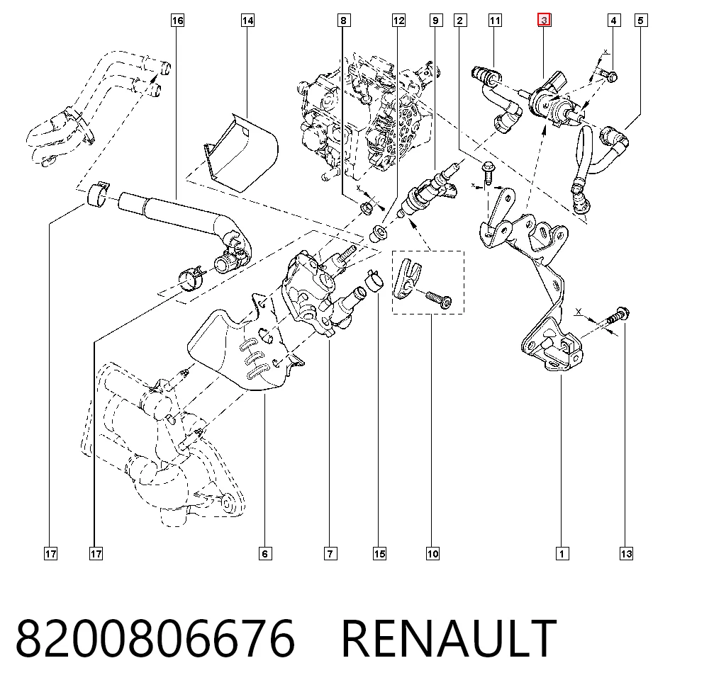 Válvula de adsorvedor dos vapores de combustível 208853765R Opel