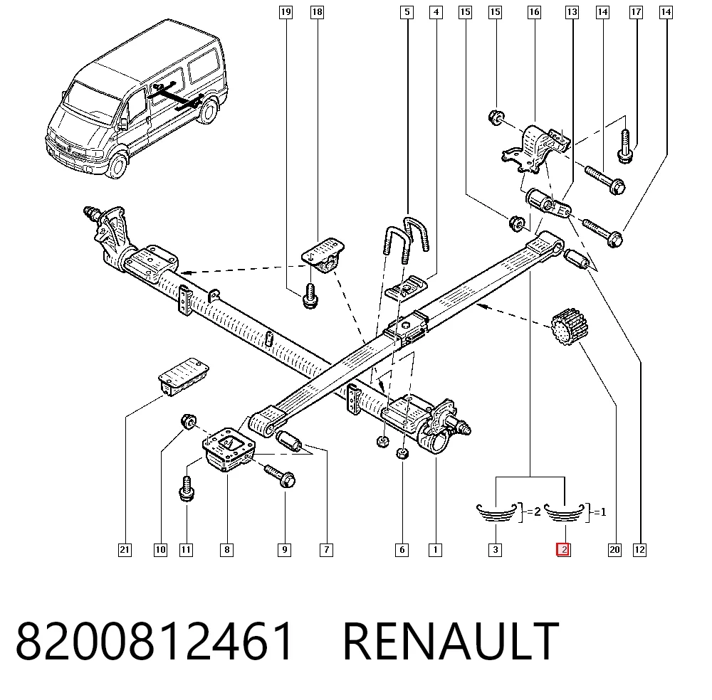 7700314662 Nissan/Infiniti Suspensão de lâminas traseiro