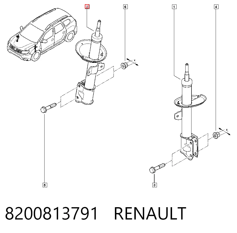 8200813791 Renault (RVI) Amortecedor dianteiro