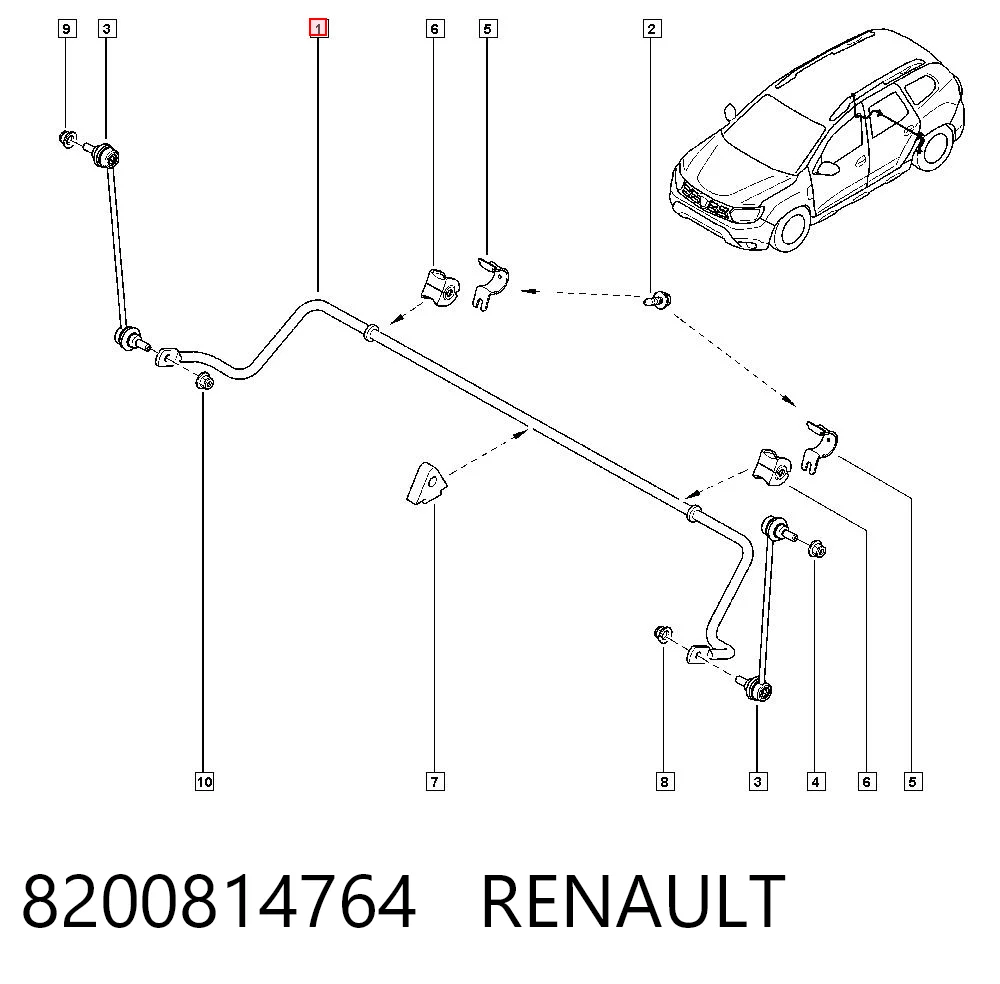 Estabilizador traseiro Renault DUSTER I HS ao melhor preço