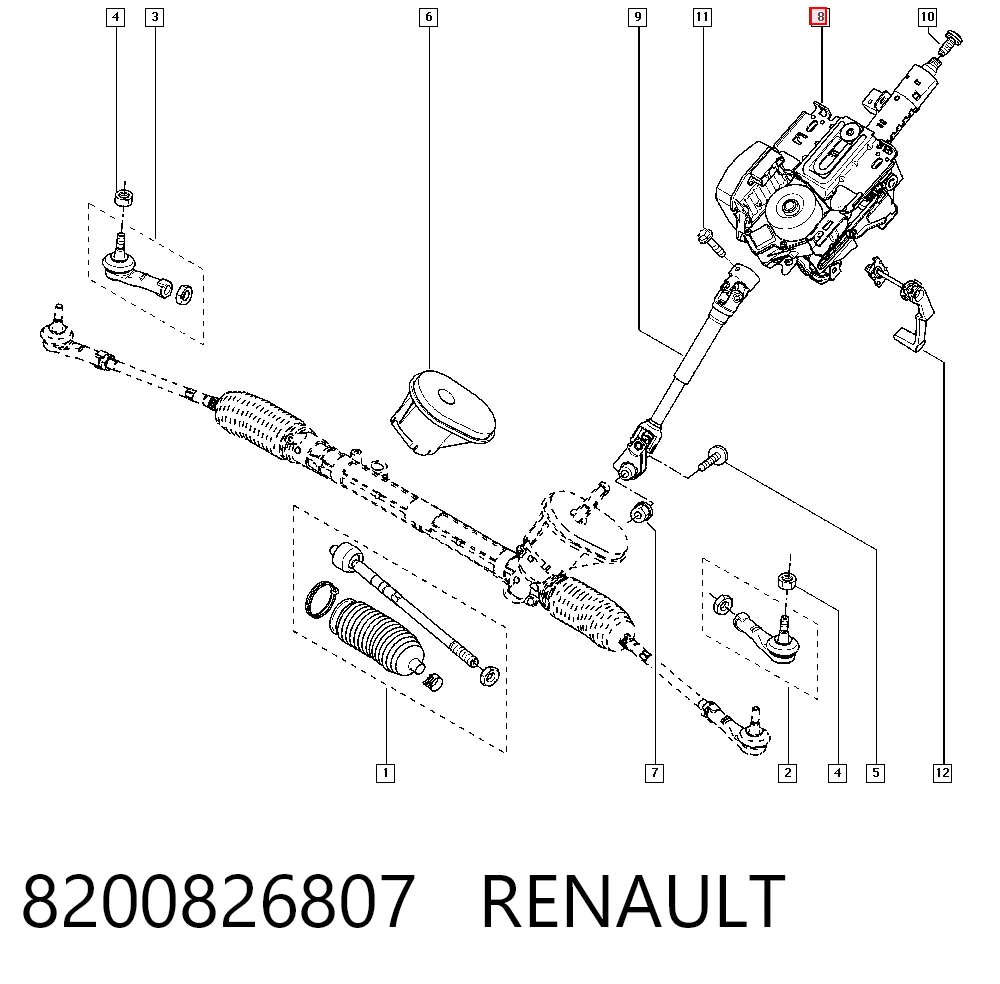  Coluna da direção Renault Clio III hatchback (BR01, CR01) (2005 - 2014) III
