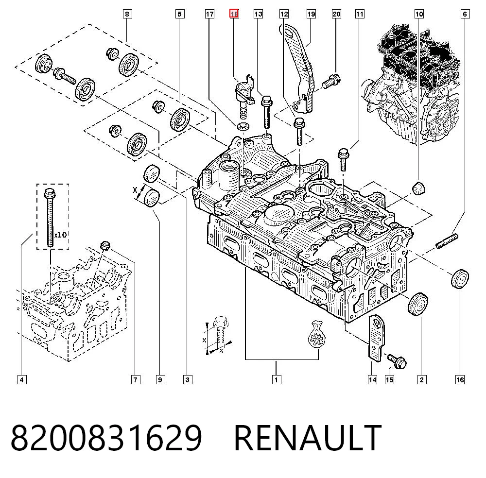 8200831629 Renault (RVI) Válvula eletromagnética de posição (de fases) da árvore distribuidora
