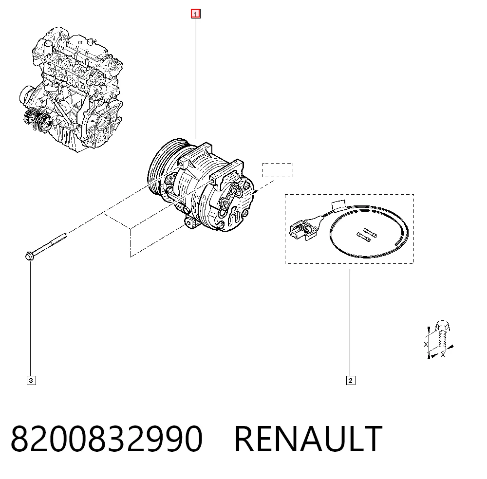 8200832990 Renault (RVI) Compressor de aparelho de ar condicionado
