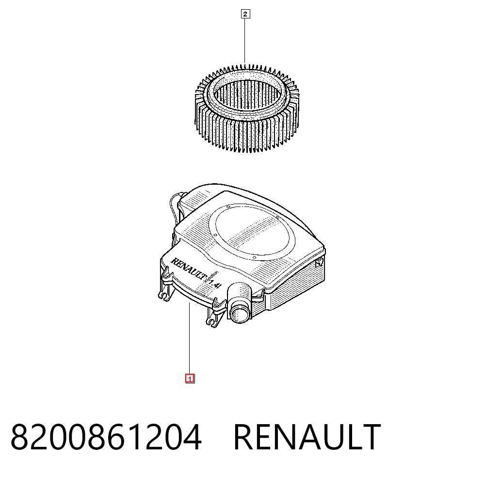 Caixa de filtro de ar para Renault Clio SYMBOL LB0, LB1, LB2