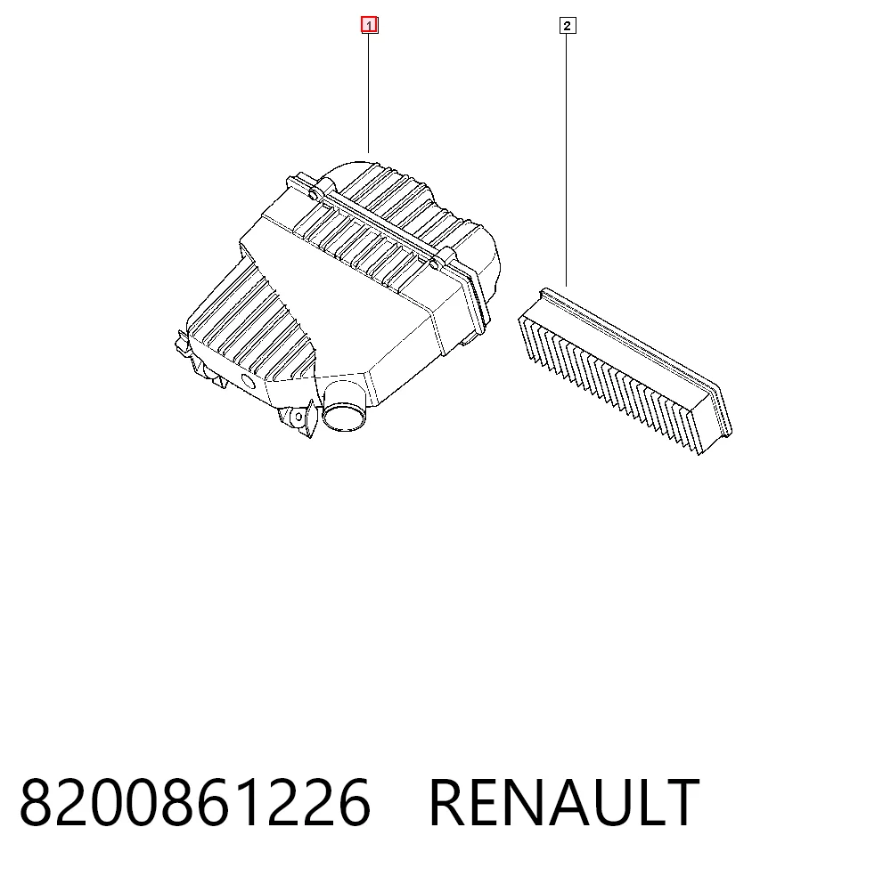 Caixa de filtro de ar Renault Clio SYMBOL LB0, LB1, LB2