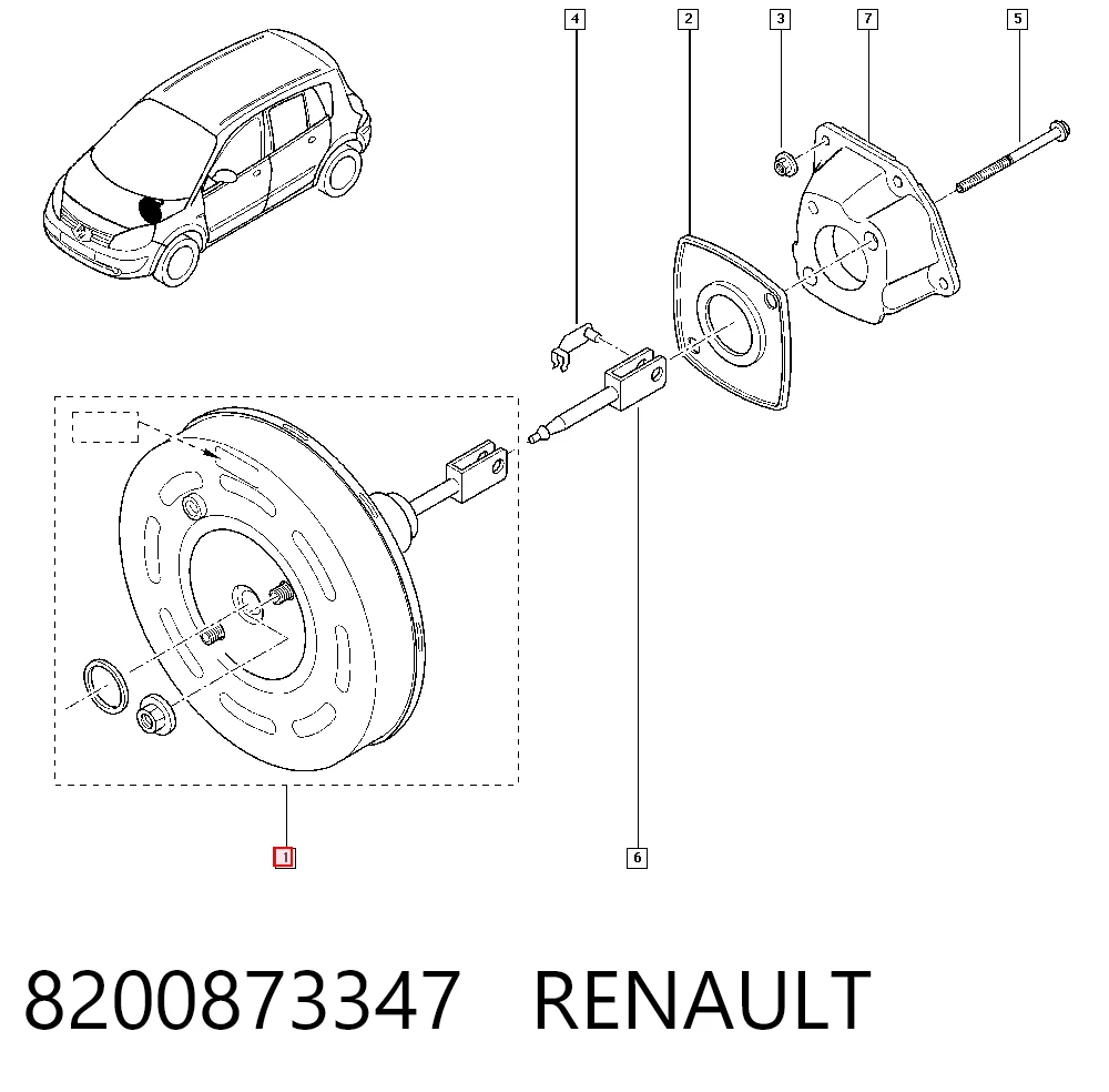  Reforçador dos freios a vácuo Renault Scenic II monovolume (JM0, JM1) (2003 - 2009) II