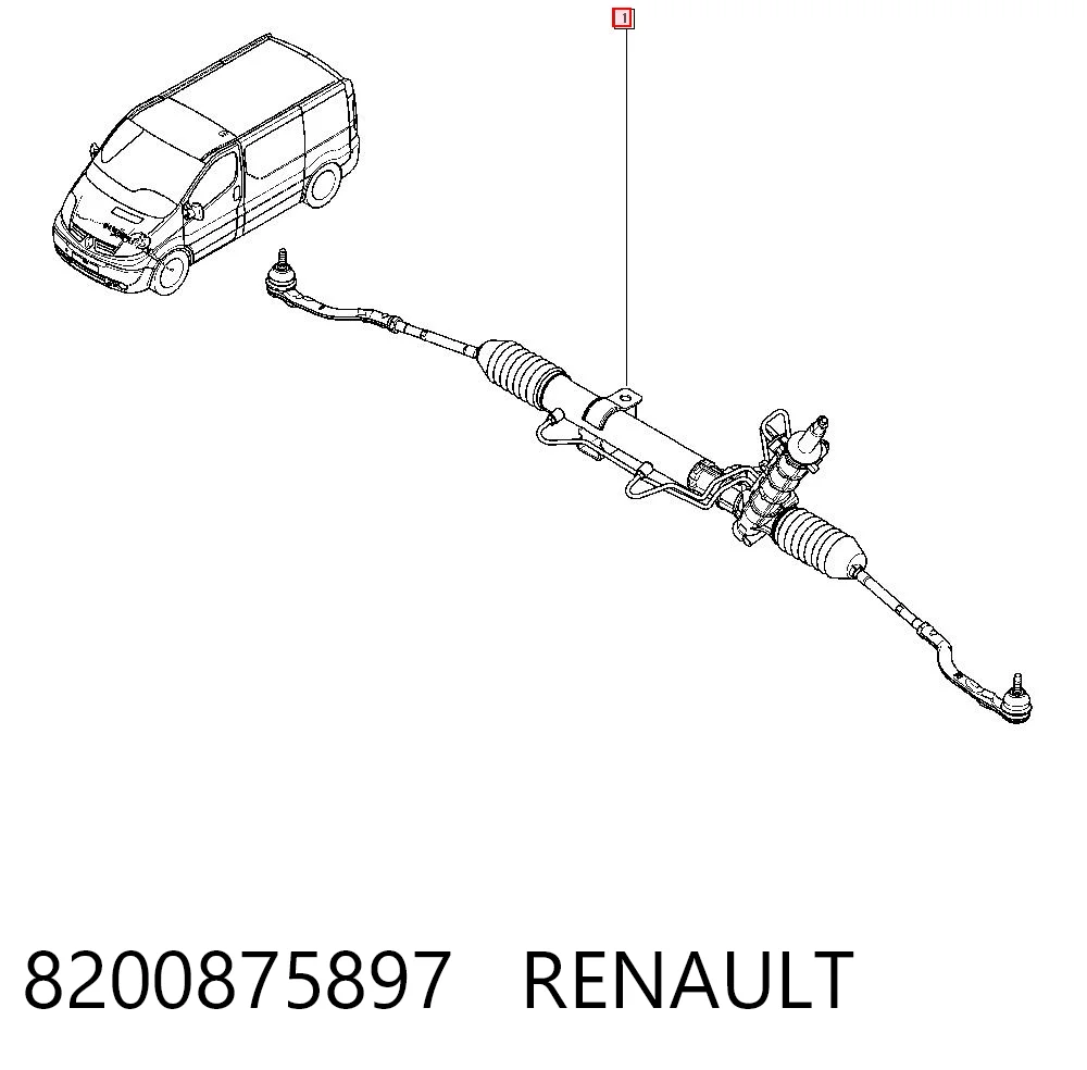 8200875897 Renault (RVI) Cremalheira da direção