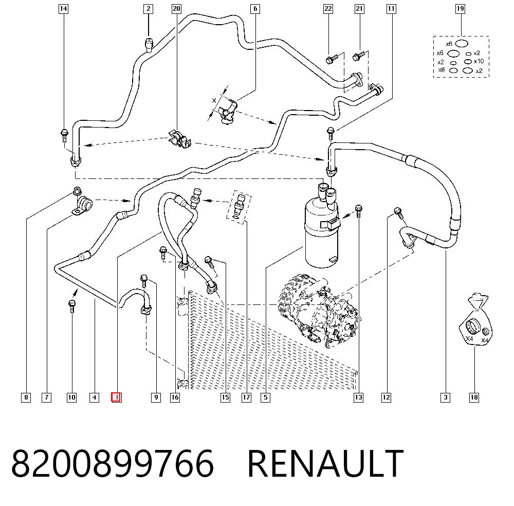 Mangueira de aparelho de ar condicionado, desde o compressor até o radiador Nissan/Infiniti 8200899766 preço, a partir de 66,67 USD