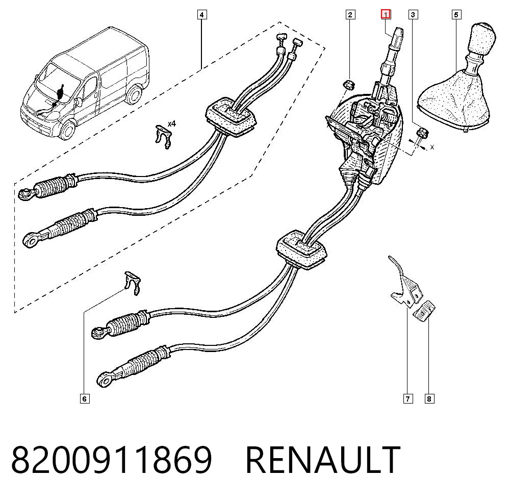 93863012 Peugeot/Citroen Mecanismo de mudança (ligação)