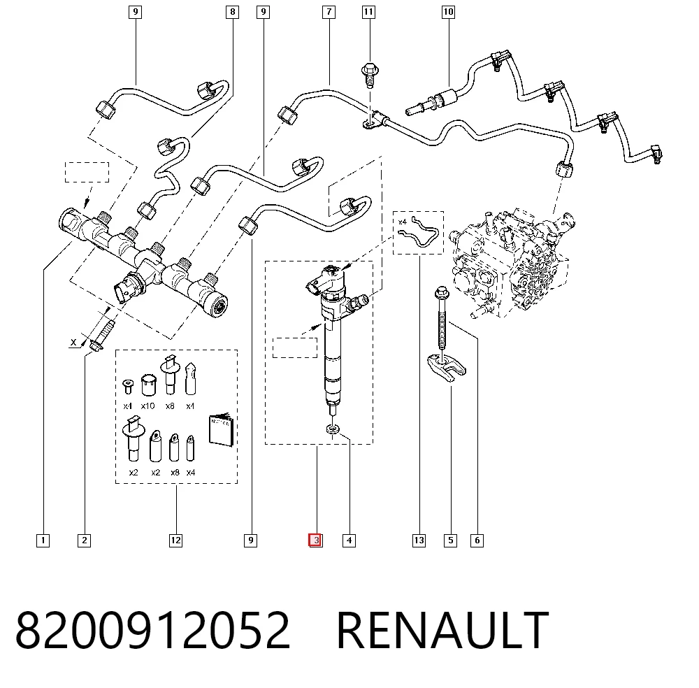 8200912052 Renault (RVI) Injetor de injeção de combustível