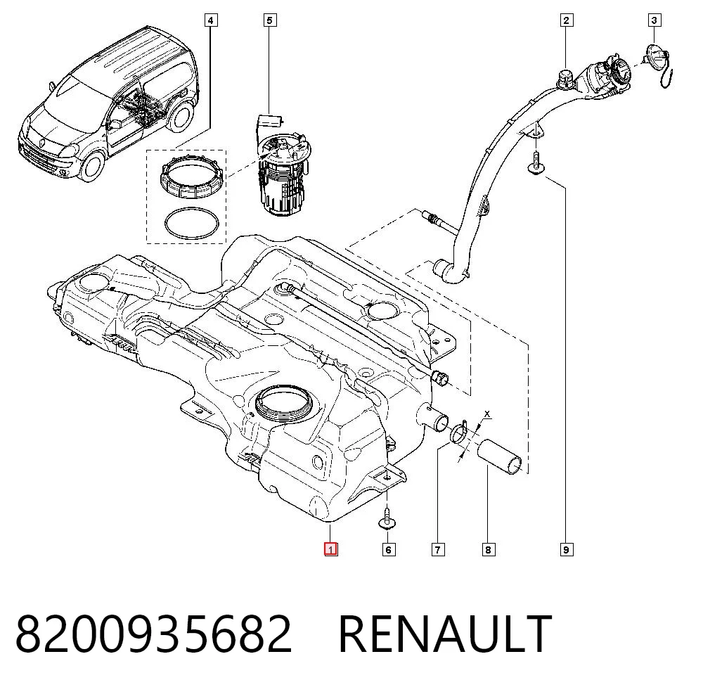 Tanque de combustível Renault Kangoo II FW0