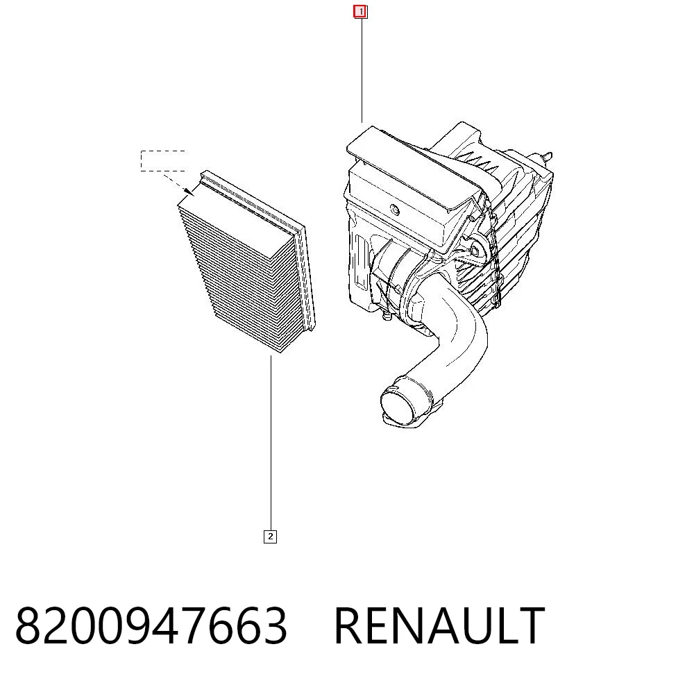 Caixa de filtro de ar para Renault Megane III KZ0, KZ1