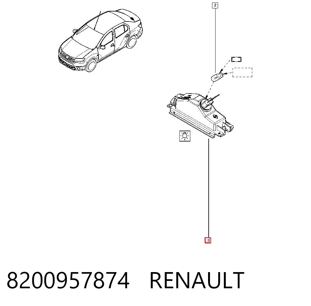 Lanterna da luz de fundo de matrícula traseira Renault SANDERO II B8 ao melhor preço