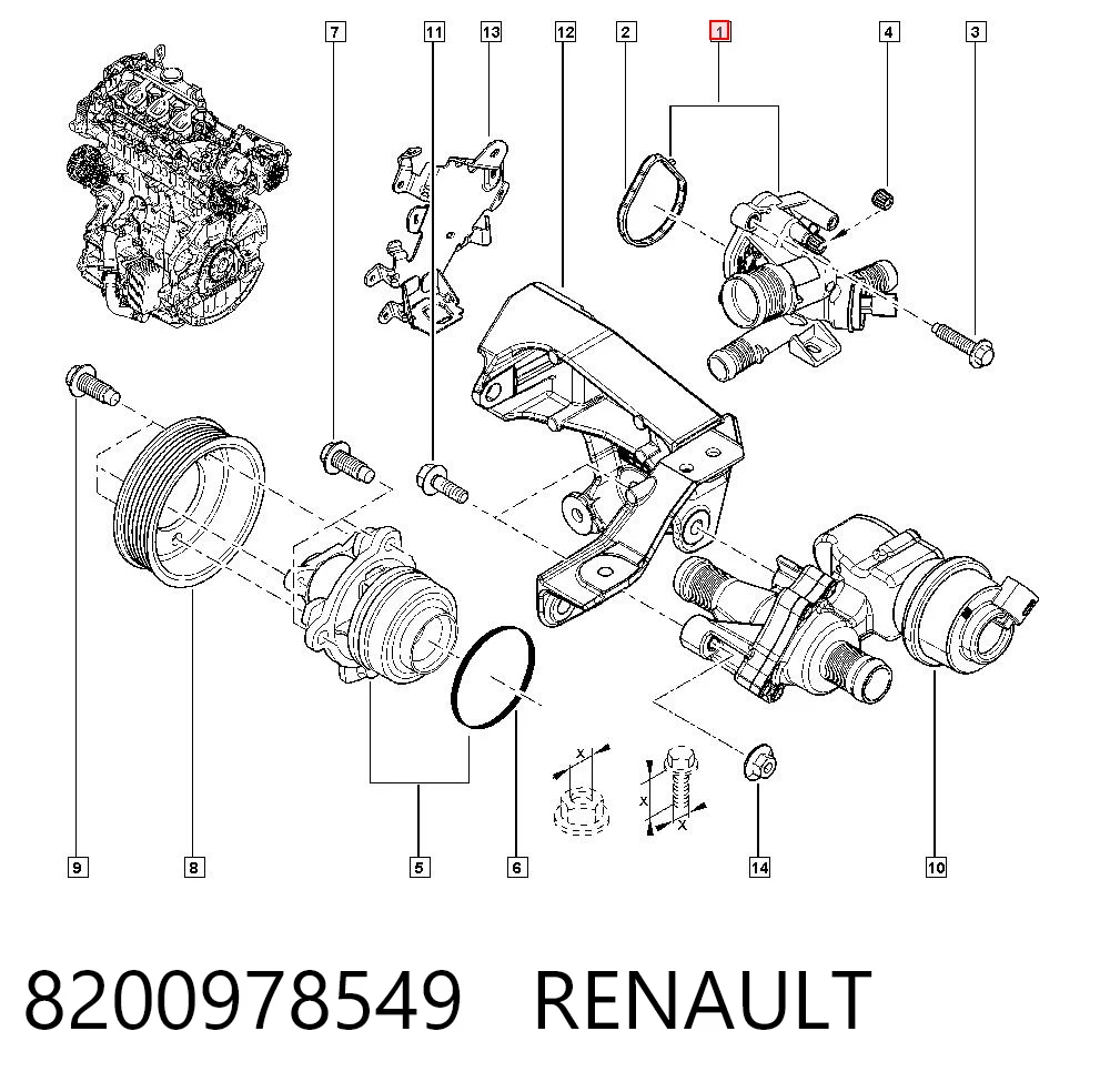 8200978549 Renault (RVI) Termostato