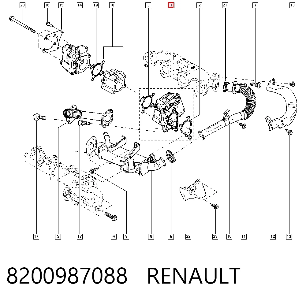 8200987088 Renault (RVI) Válvula EGR de recirculação dos gases