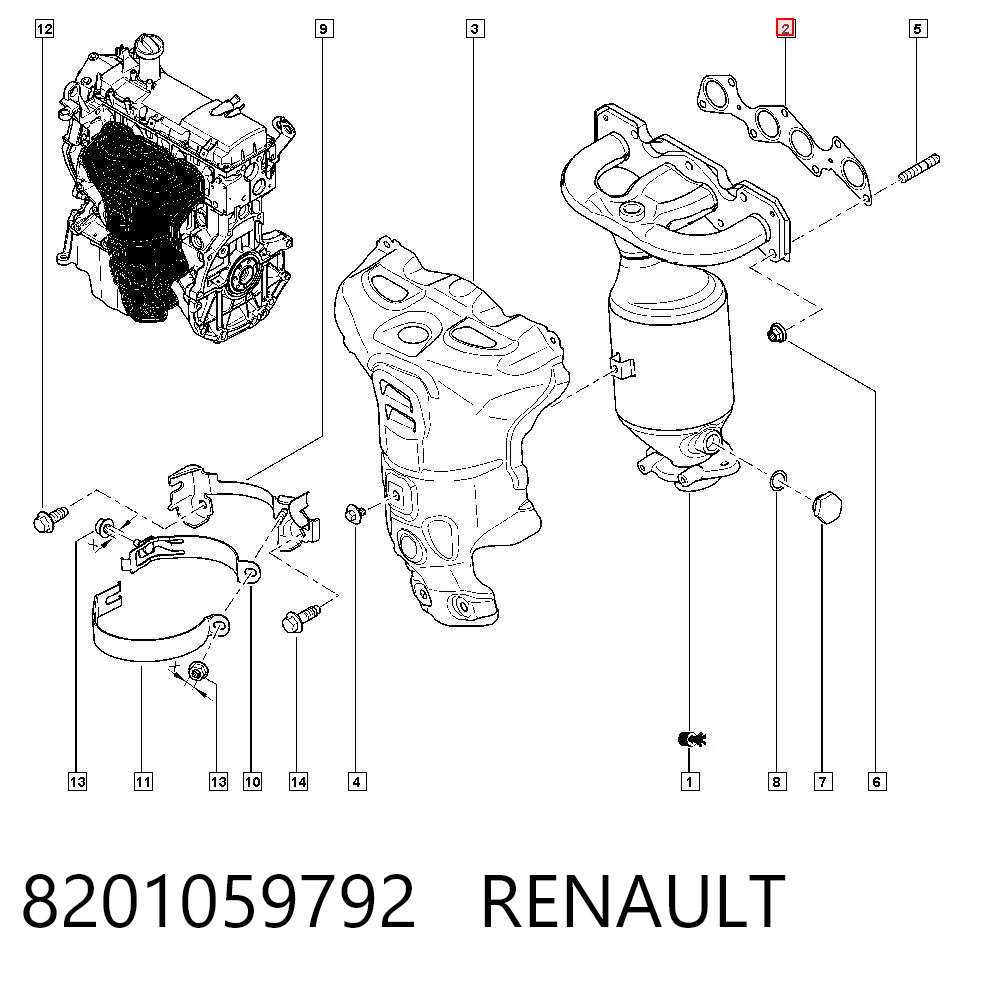 Vedante de tubo coletor de escape Renault DOKKER FE ao melhor preço