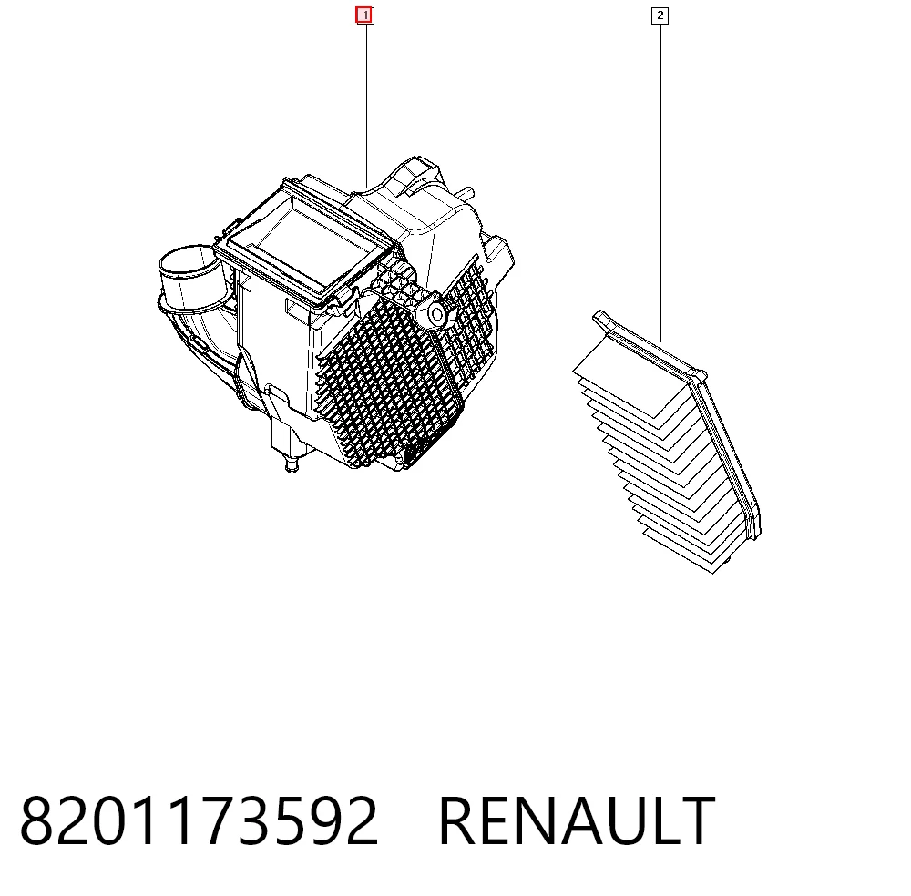 Caixa de filtro de ar OE165001258R Polcar