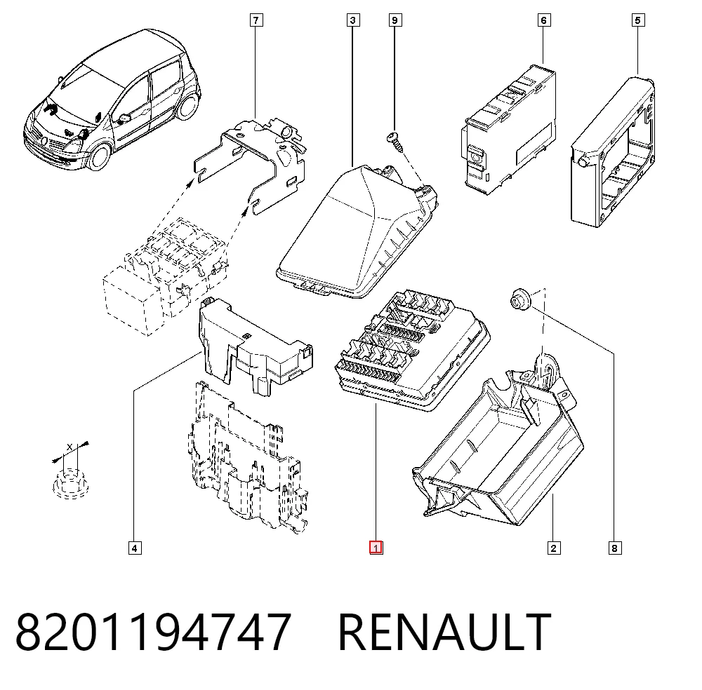 Compre Unidade de dispositivos de segurança Renault Clio 3