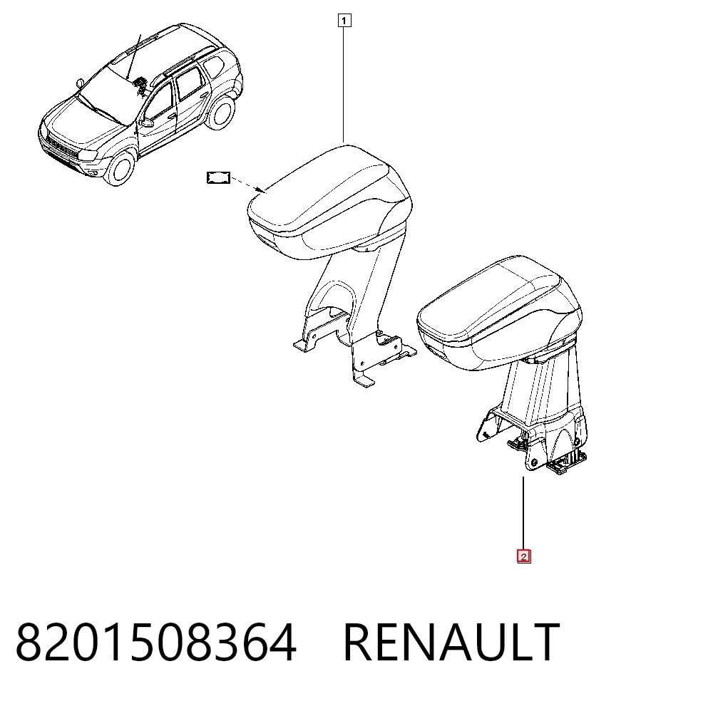 Braço de consola central para Renault DUSTER I HS