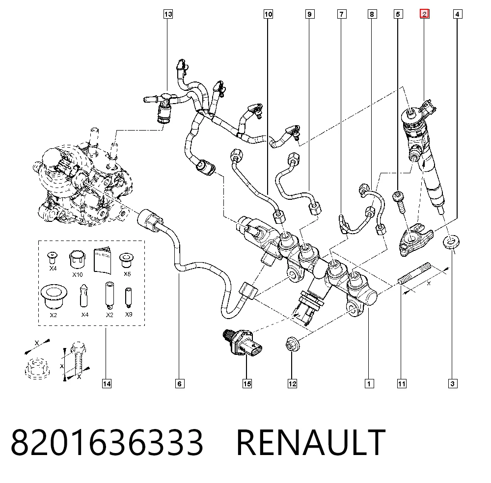 Injetor de injeção de combustível Dacia Logan II L8_