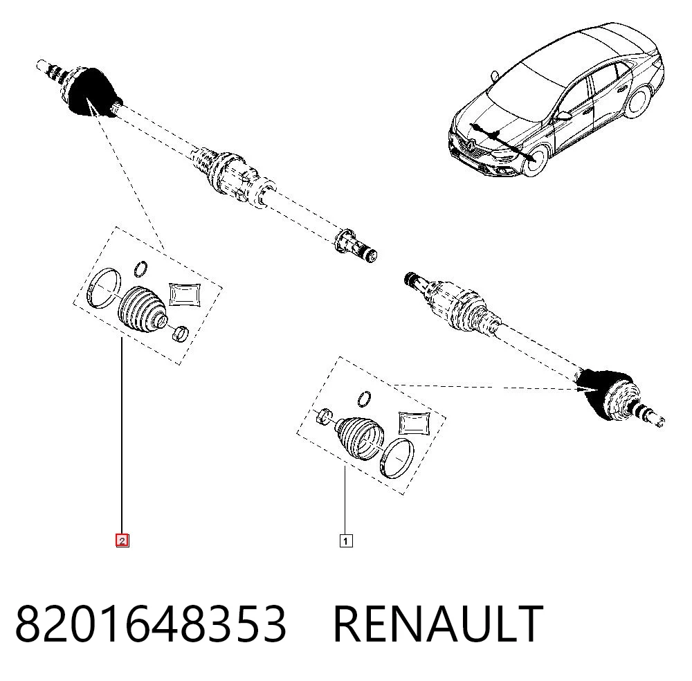 Bota de proteção externa de junta homocinética do semieixo dianteiro Dacia Lodgy  JS ao melhor preço