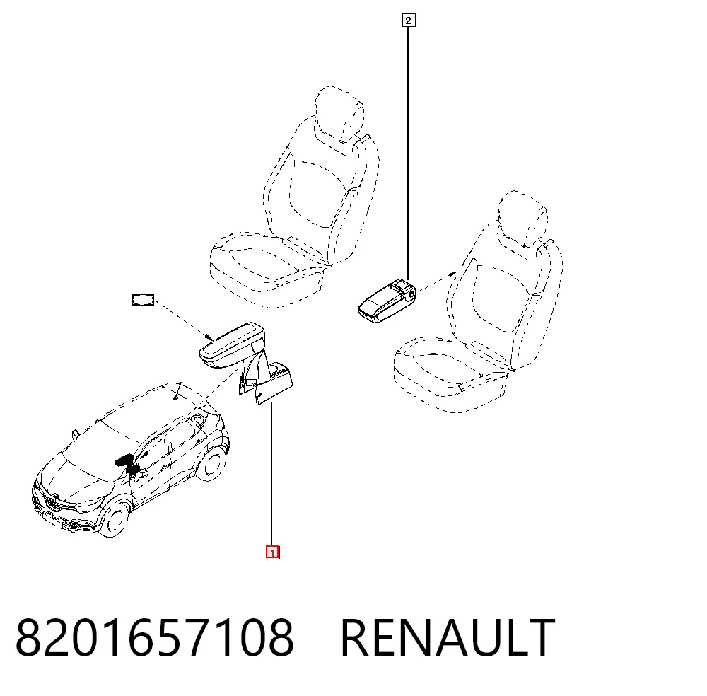 Braço de consola central para Renault Clio BH