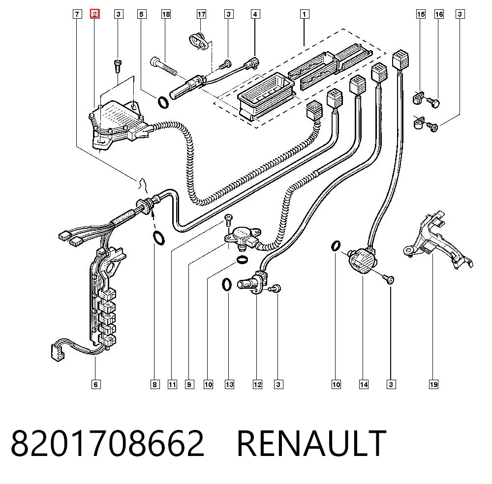 8201708662 Renault (RVI) Sensor dos modos de trabalho da Caixa Automática de Mudança