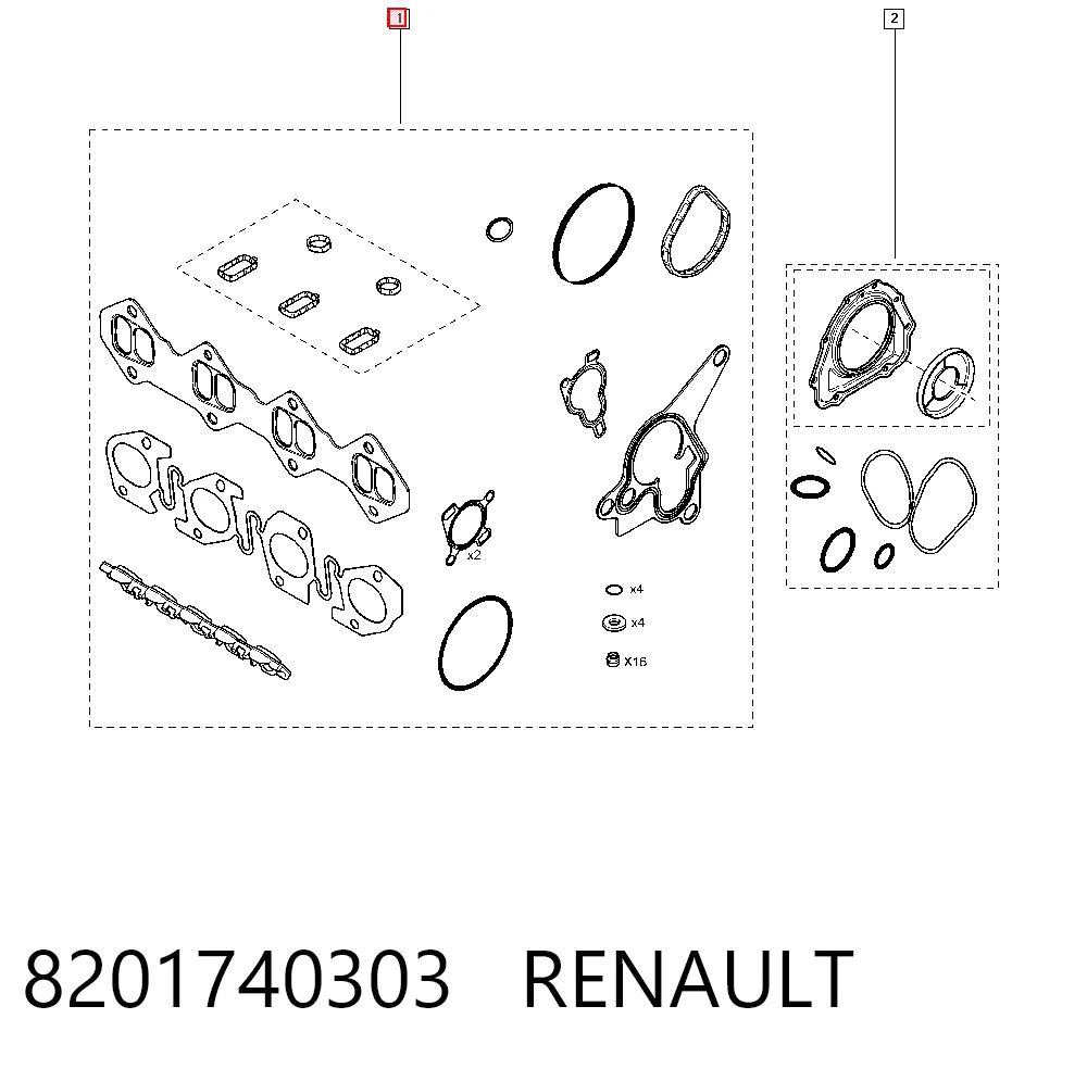 Kit superior de vedantes de motor 93168363 General Motors
